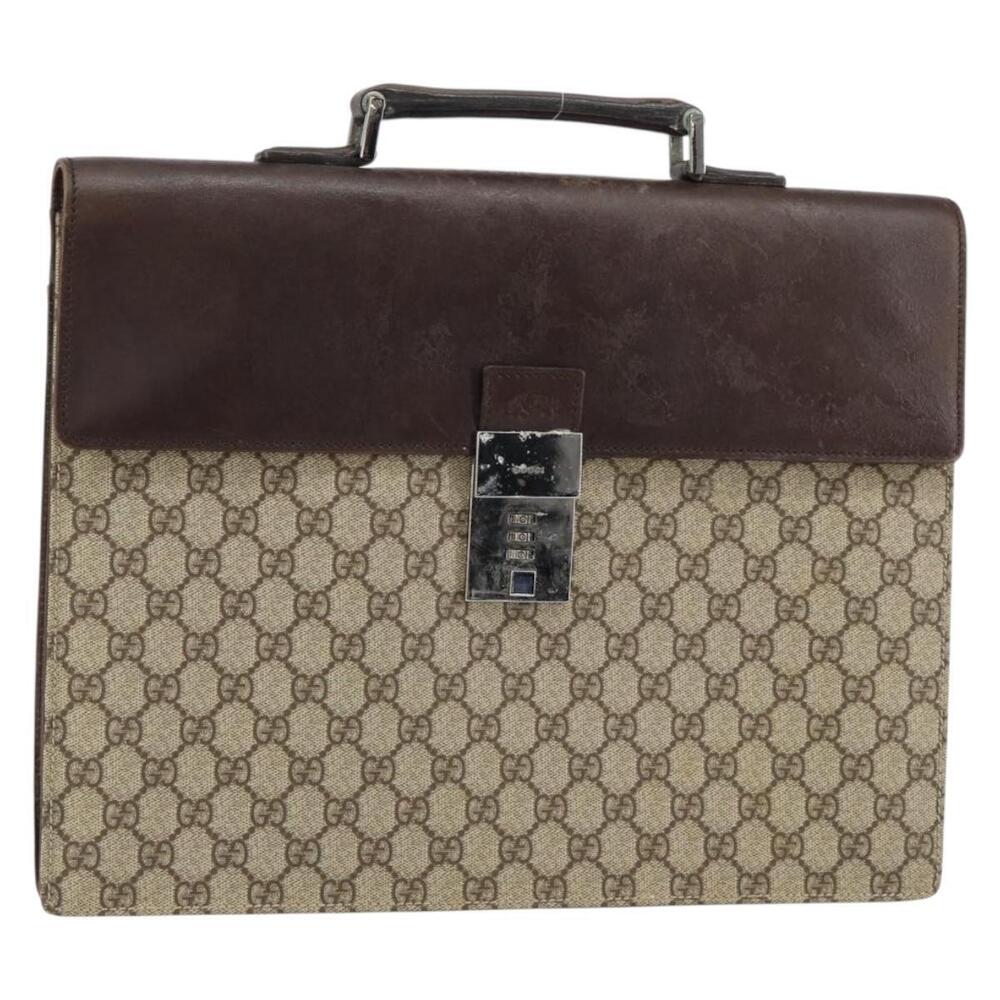 GUCCI GG Supreme Hand Bag PVC Beige Silver 34044 Auth ep12061 - Picture 1 of 16